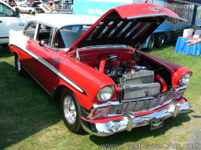 RED AND WHITE 1955 CHEVY SUPERCHARGED RED AND WHITE 1955 CHEVY SUPERCHARGED